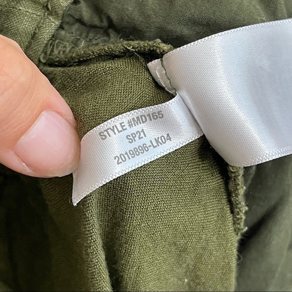 Madewell Tapered Huston Cargo Pull-On Crop Pants Linen Blend Green Medium - Picture 11 of 12